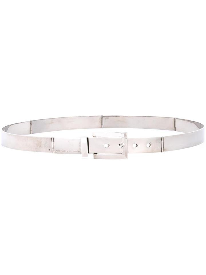 Alexander Mcqueen Brass Belt, Women's, Size: 75, Grey, Brass