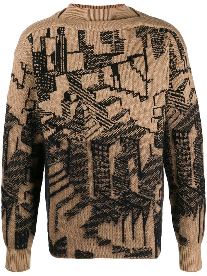 Ermenegildo Zegna Geometric Knit Jumper - Neutrals
