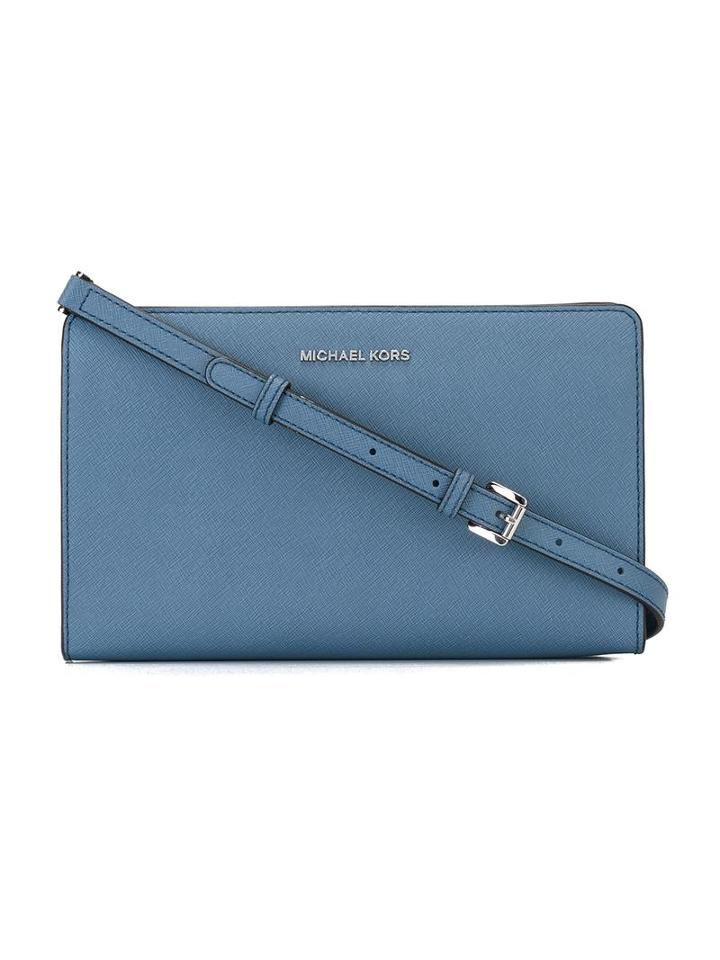 Michael Michael Kors Jet Set Travel Crossbody Bag, Women's, Blue, Leather