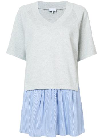 Kinly Contrast Material T-shirt Dress - Grey