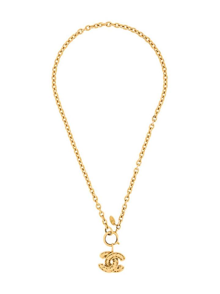 Chanel Pre-owned 1980s Chanel Quilted Pendant - Gold