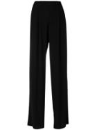 Wide Leg Trousers - Women - Polyester/acetate/cupro - 42, Black, Polyester/acetate/cupro, Giorgio Armani