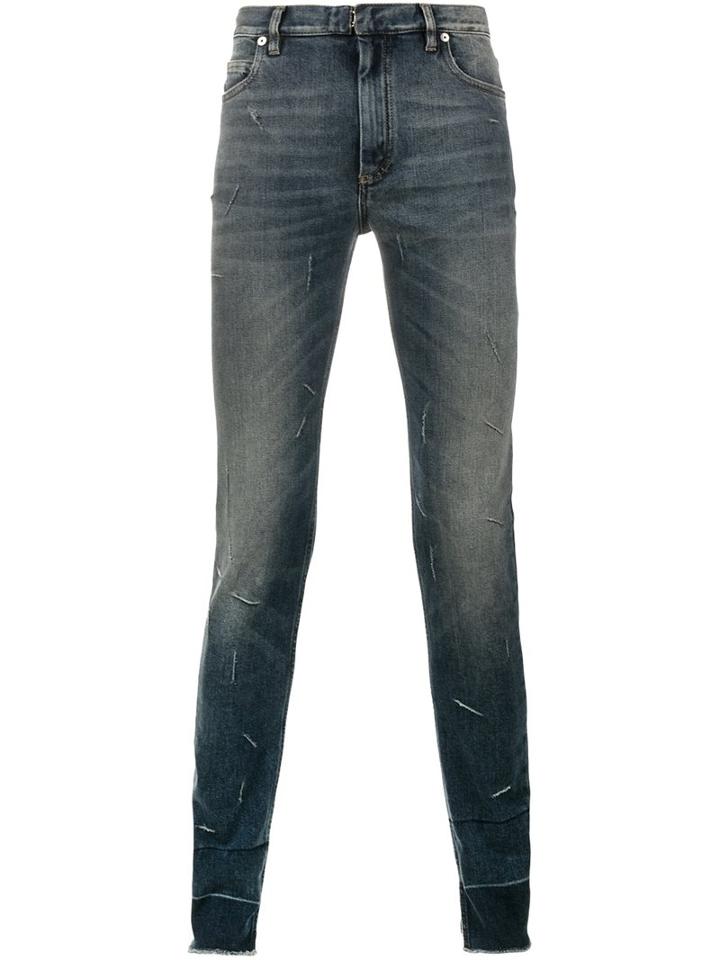 Maison Margiela Distressed Effect Skinny Jeans, Men's, Size: 36, Blue, Cotton/spandex/elastane