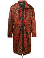Dsquared2 Leopard Print Parka Jacket, Men's, Size: 50, Green, Polyamide/polyurethane