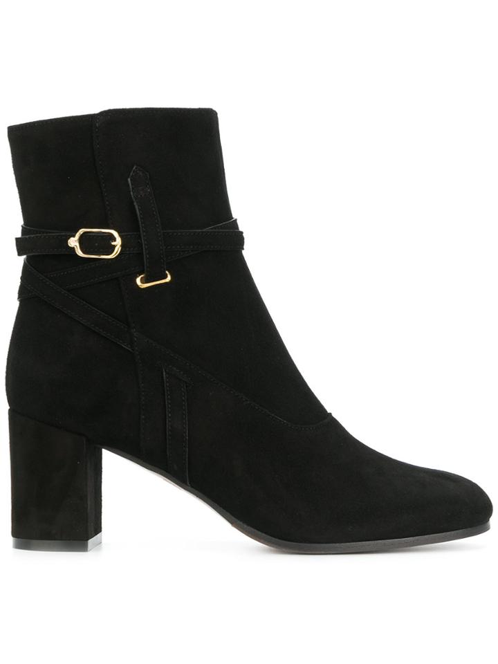 L'autre Chose Strap Detailed Ankle Boots - Black