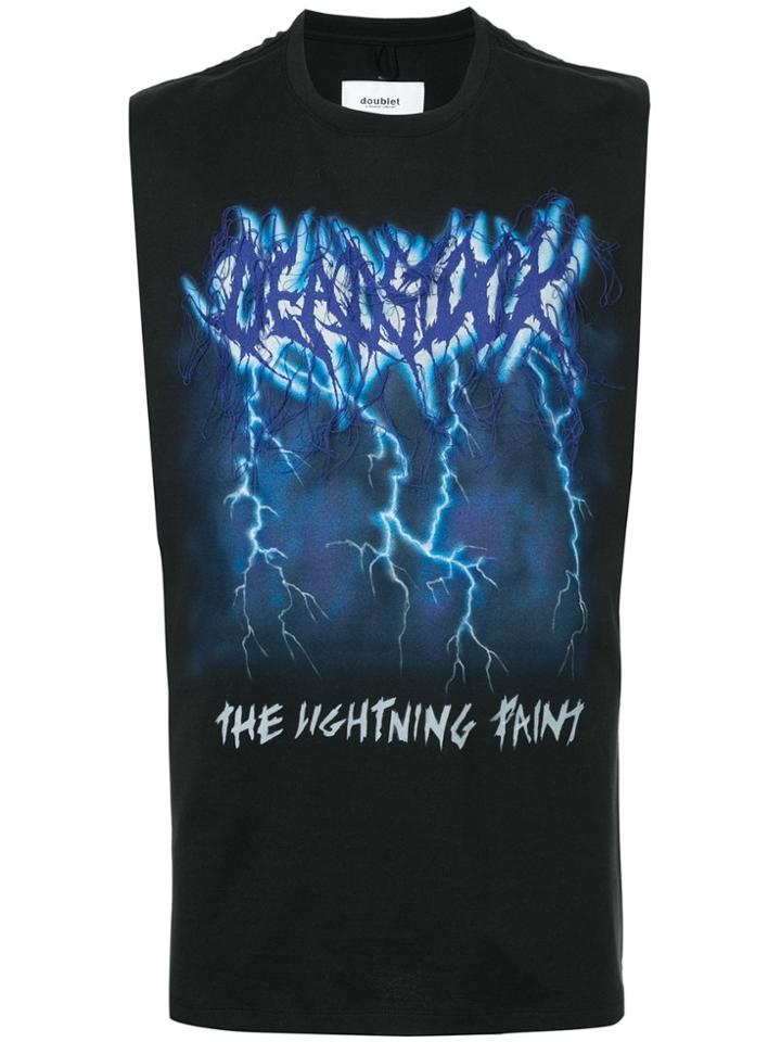 Doublet Graphic Print Tank Top - Black