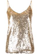 P.a.r.o.s.h. Sequin Embellished Cami Top - Gold