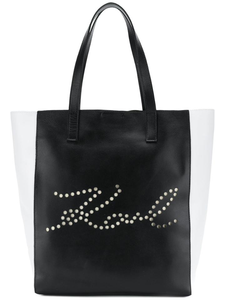 Karl Lagerfeld K/signature Perforated Tote Bag - Black
