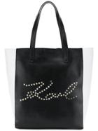 Karl Lagerfeld K/signature Perforated Tote Bag - Black