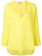 Nude Chest Pocket Blouse - Yellow
