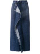 Mm6 Maison Margiela Ruffle Denim Skirt - Blue