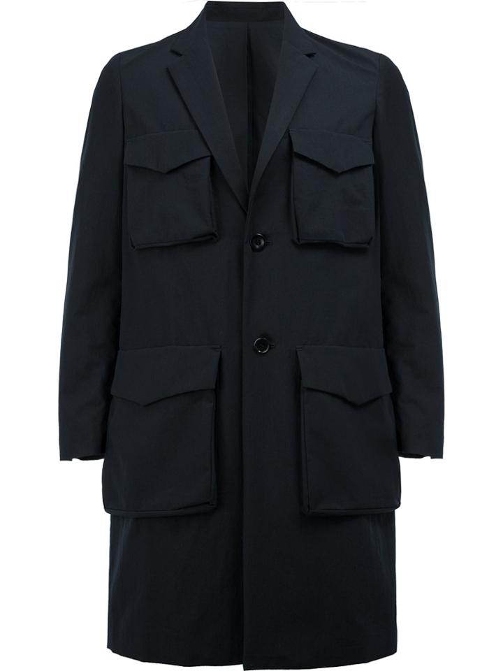 Undercover Flap Pocket Mid-length Coat - Blue