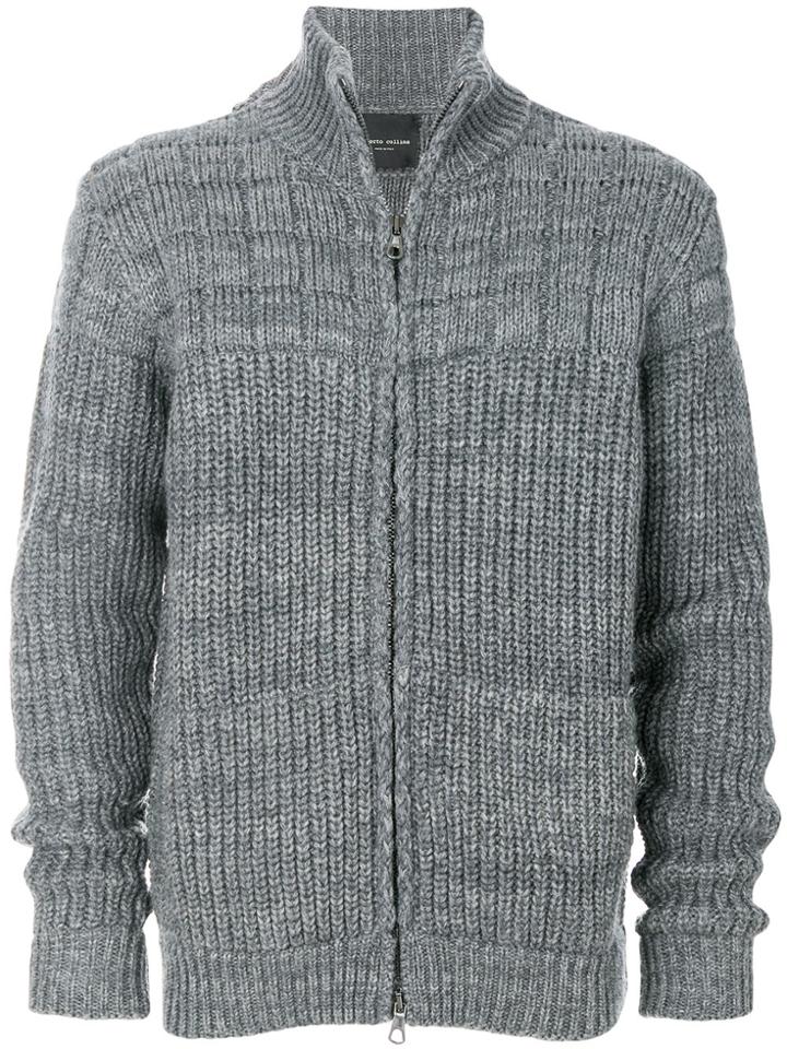 Roberto Collina Textured Zip Cardigan - Grey