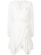 Zimmermann Ruffle Wrap Dress - White