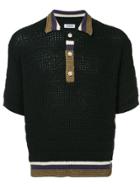 Coohem Tech Knit Mesh Polo Shirt - Black