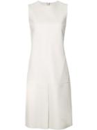 Jil Sander Slit Detail Shift Dress, Women's, Size: 34, White, Lamb Skin