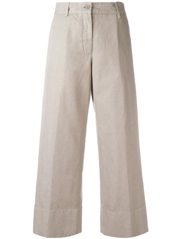 Aspesi Cropped Trousers, Size: 42, Nude/neutrals, Cotton/linen/flax