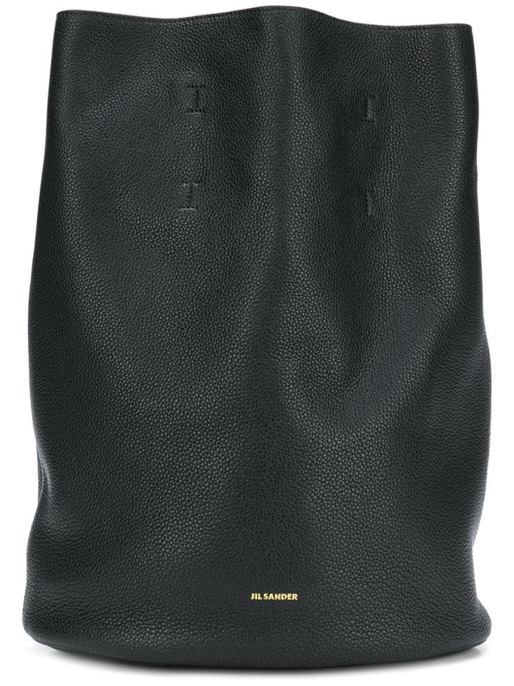 Jil Sander Logo Plaque Backpack - Black