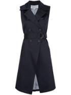 Veronica Beard Sleeveless Trench Coat, Women's, Size: 10, Blue, Viscose/spandex/elastane