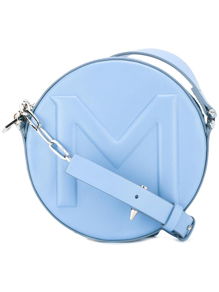 Mugler - Round Crossbody Bag - Women - Leather - One Size, Women's, Blue, Leather