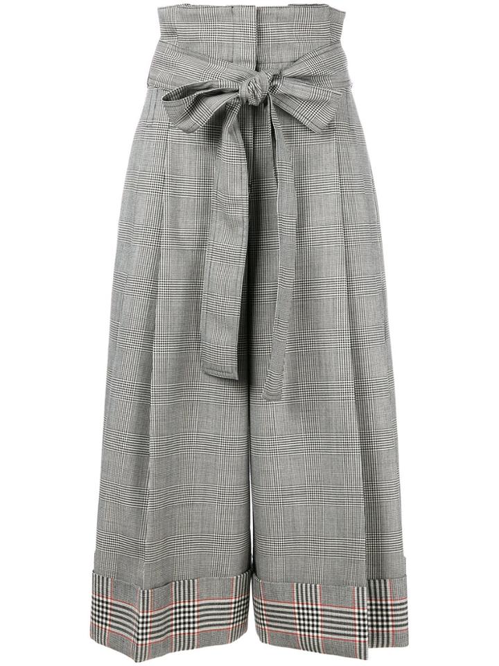 Alexander Mcqueen Wide-leg Check Trousers - Grey