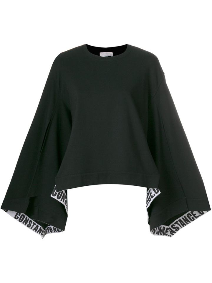 Constance C Logo Band Split Sweatshirt - Black