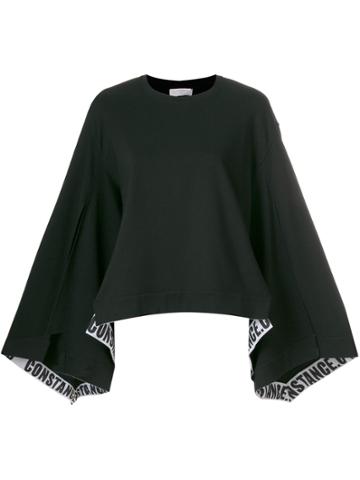 Constance C Logo Band Split Sweatshirt - Black