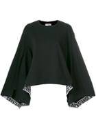 Constance C Logo Band Split Sweatshirt - Black