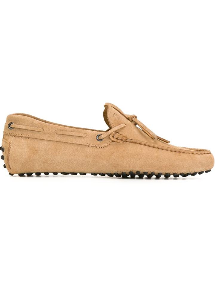 Tod S Gommino Driving Shoes, Men's, Size: 9, Nude/neutrals, Leather/rubber