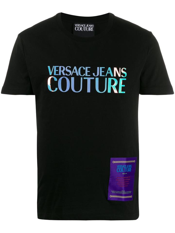 Versace Jeans Couture Iridescent Logo Print T-shirt - Black