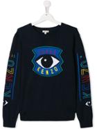 Kenzo Kids Teen Knitted Cotton Jumper - Blue