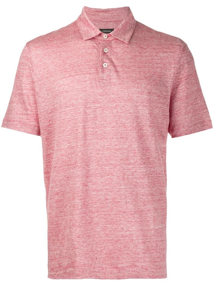 Z Zegna Melange Polo Shirt - Red
