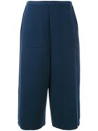 Armani Jeans - Wide Leg Cropped Trousers - Women - Polyester/modal - 38, Women's, Blue, Polyester/modal