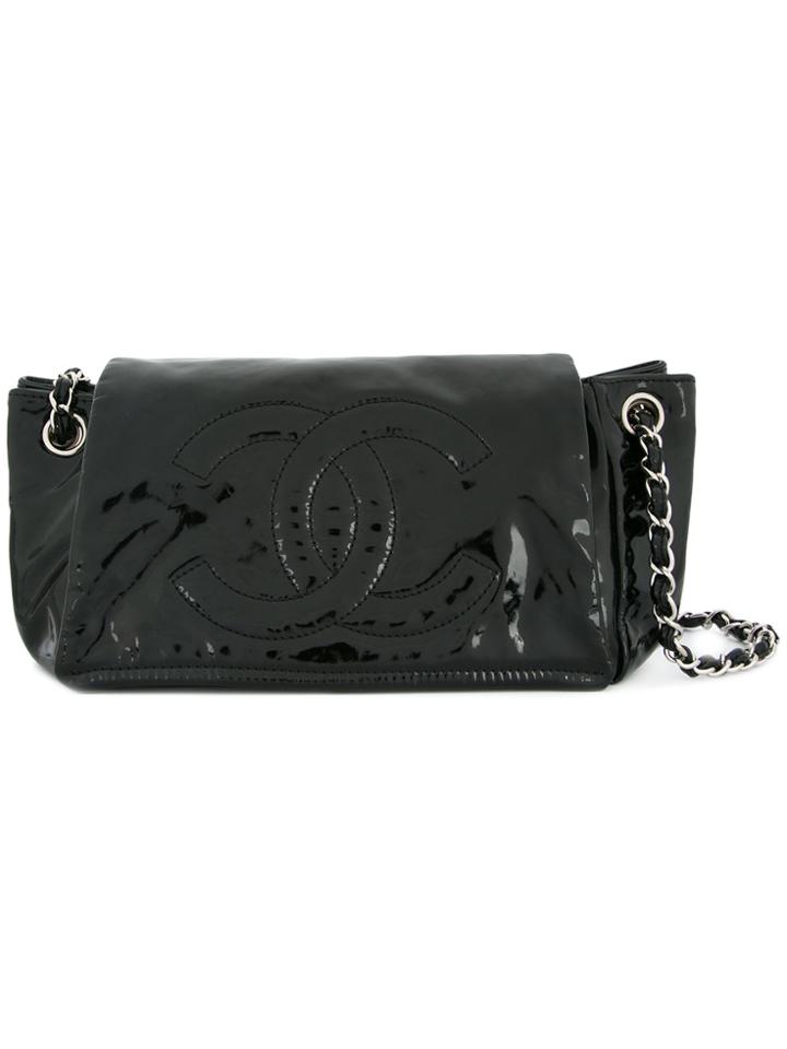 Chanel Vintage Cc Double Chain Shoulder Bag - Black