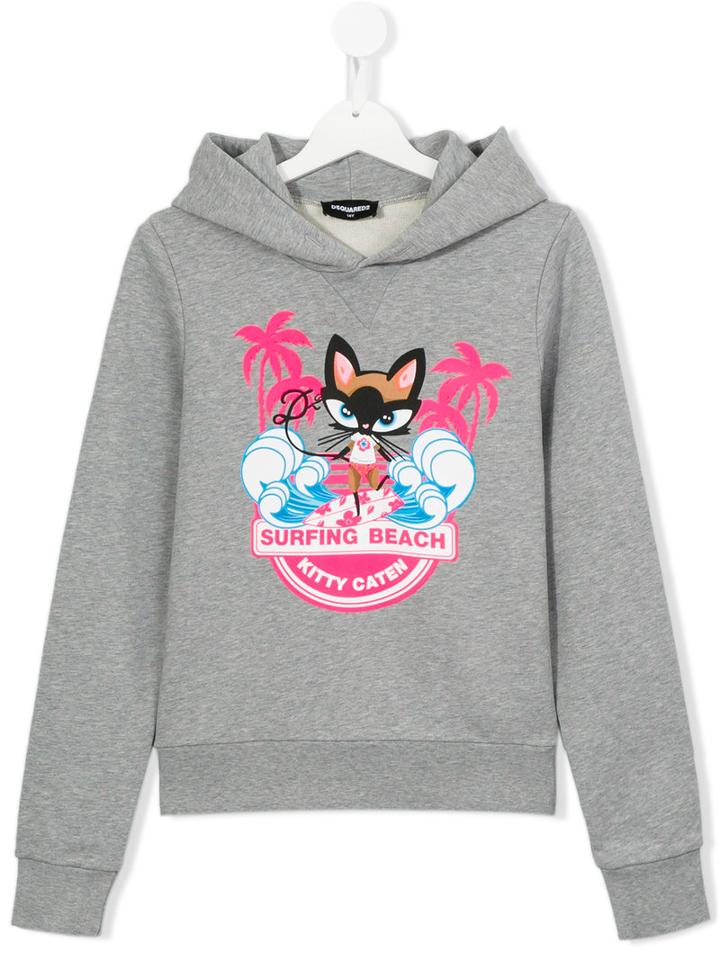 Dsquared2 Kids - Surfing Beach Hoodie - Kids - Cotton - 16 Yrs, Girl's, Grey