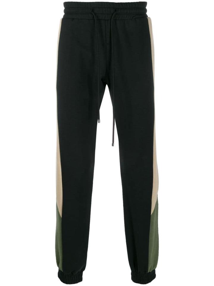 David Catalan Colour Block Track Pants - Green