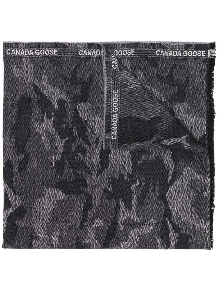 Canada Goose Camouflage Print Scarf - Black