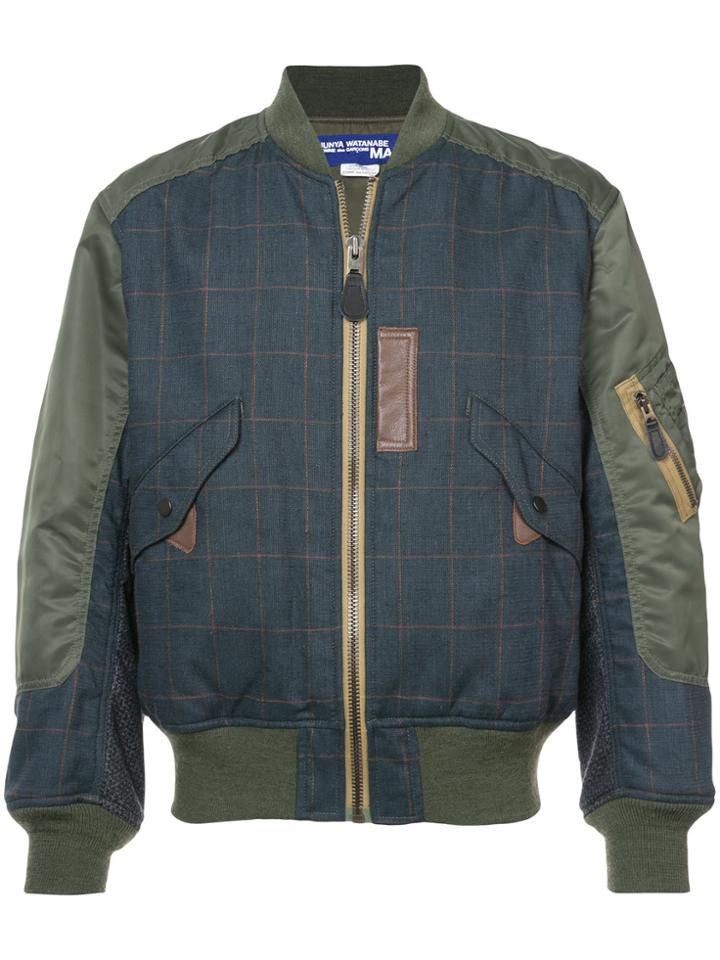 Junya Watanabe Comme Des Garçons Man Checked Bomber Jacket - Green