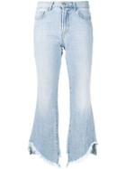 Federica Tosi Frayed Edges Flared Jeans - Blue