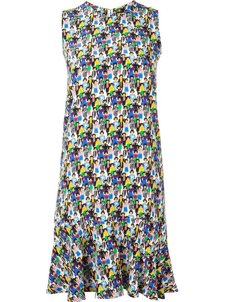 Peter Jensen Frill Hem Printed Dress