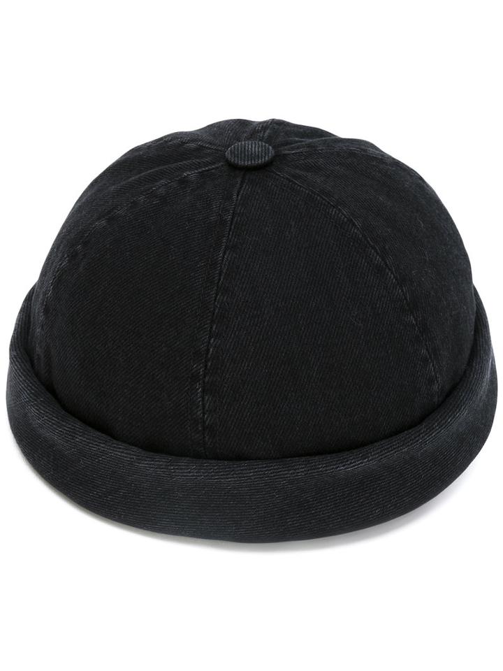 Beton Cire - Miki Hat - Unisex - Cotton/calf Leather - One Size, Black, Cotton/calf Leather