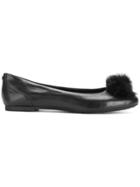 Michael Michael Kors Pom Pom Ballerina Shoes - Black