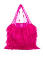 Nº21 Classic Shopper With Feathers - Pink