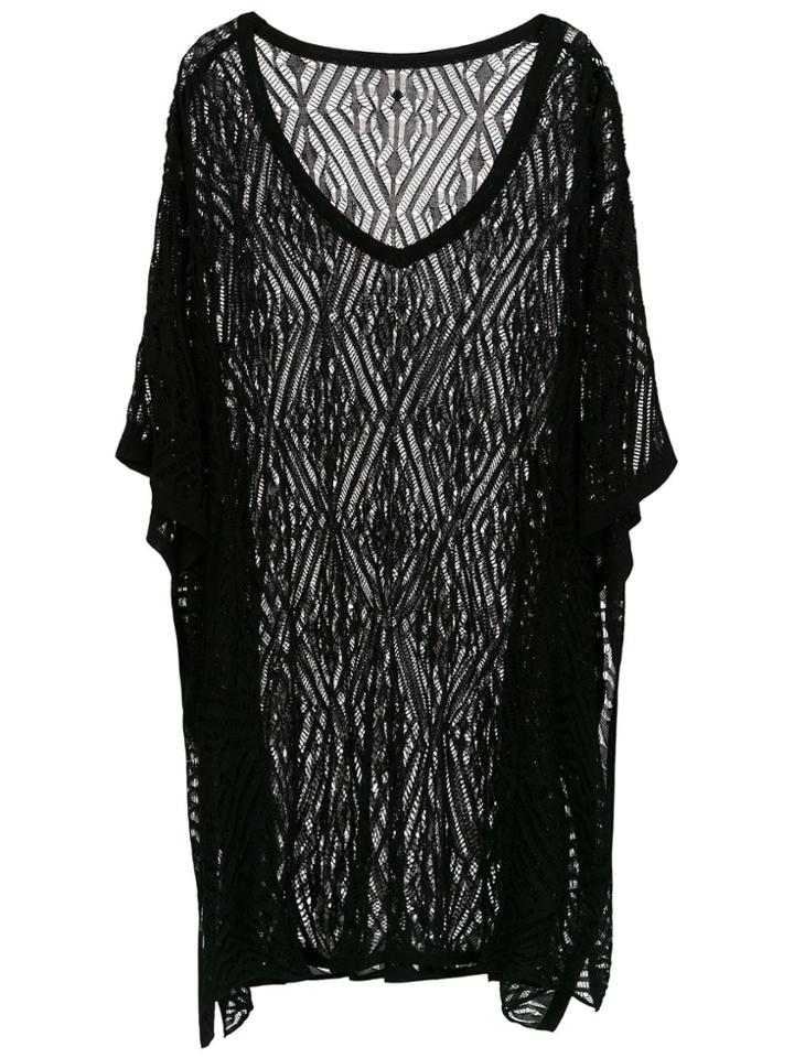 Track & Field Lace Kaftan - Black