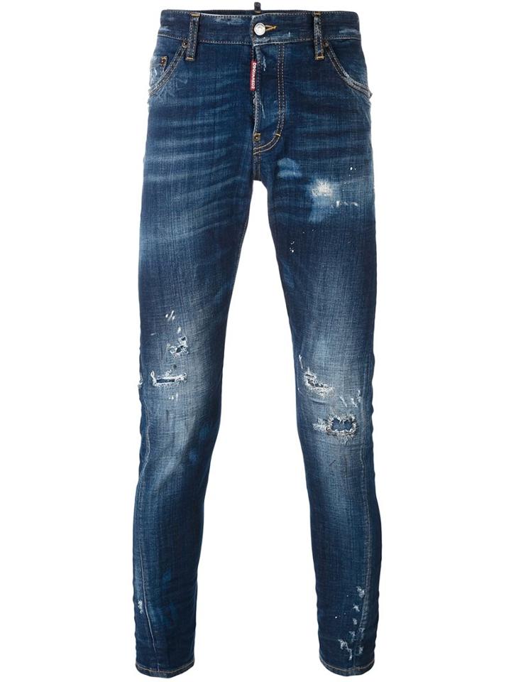 Dsquared2 'sexy Twist' Jeans, Men's, Size: 48, Blue, Cotton/spandex/elastane