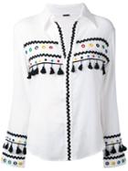Dodo Bar Or - Contrast Appliques Shirt - Women - Cotton - M, White, Cotton