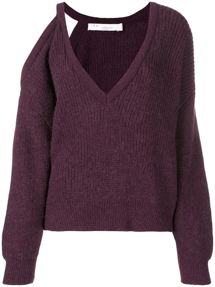Iro Cold Shoulder Knitted Top - Red