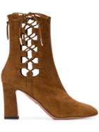 Aquazzura Cut Out Detailed Boots - Brown