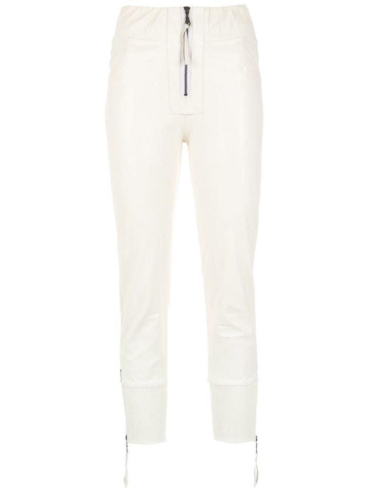 Andrea Bogosian Leather Cropped Trousers - White