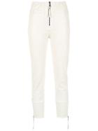 Andrea Bogosian Leather Cropped Trousers - White